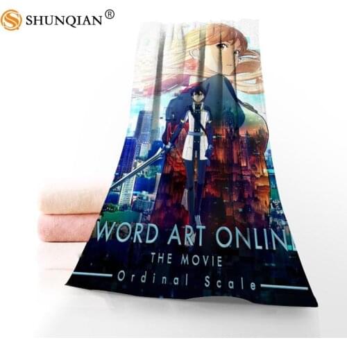 Custom sword art online Towels Microfiber Fabric Popular Face Towel/Bath Towel Size 35x75cm, 70x140cm Print your picture