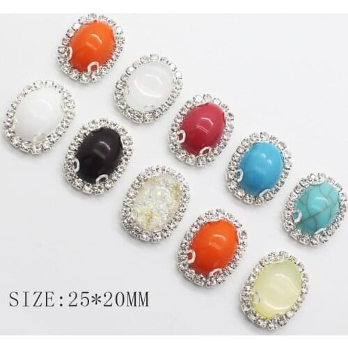 Rhinestone Button 10Pcs / Lot 20 * 25MM Pearl Embellishment, Needlework Sewing Accessories For DIY Craft Ornaments