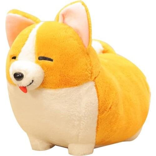 38cm Cute Cartoon Animal Standing Bowknot Corgi Dog Plush Stuffed Doll Toy Home Sofa Cushion Decor Children Gift