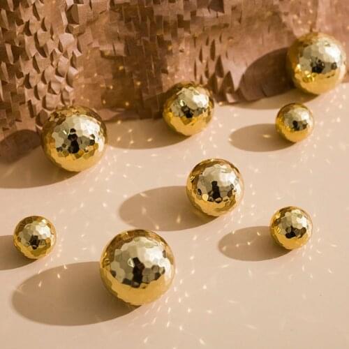 Nordic minimalist light luxury brass hammer handle drawer cupboard wardrobe door pure copper golden ball small handle