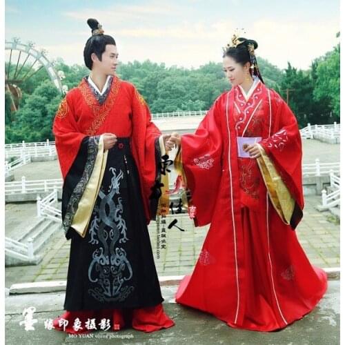 TV Play Great Han Empress - Weizifu Red Traditional Hanfu Wedding Costumes for Couple