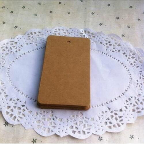 11*7cm Large Size Vintage Kraft Paper Label Dress Decoration Accessories Price Hang Tag With Hemp Rope 100pcs/lot