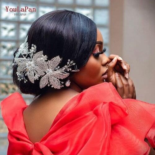 YouLaPan HP252 Luxury Crystal Wedding Tiara Wedding Crown Bride Hair Jewelry Handmade Wedding Hair Vine Wedding Flower Headband
