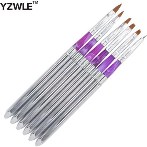 YZWLE 6PCS/Pack Detachable Nail Art Painting Drawing Pen Brush Set for Acrylic Nail UV Gel Manicure Beauty Tools Brushes 29