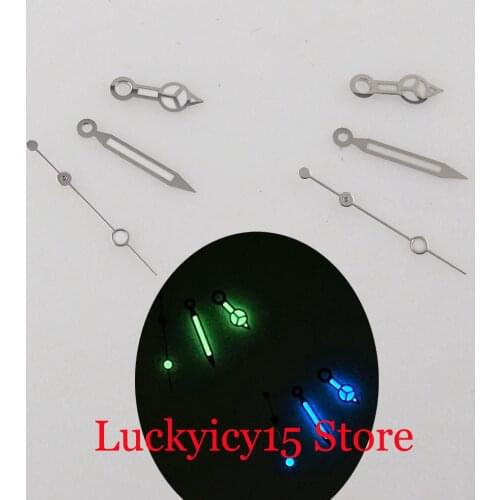 Green Luminous Silver Color Watch Hand Needles fit NH35A NH36A 7S26 4R35 MIYOTA 8215 821A DG MINGZHU 2813 3804