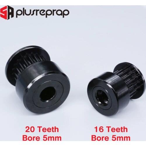 1/5 PCS GT2 16/20 Teeth Black Timing Pulley Bore 5mm Shaft Alumium Pulley for 6mm Belt 3D Printer Parts
