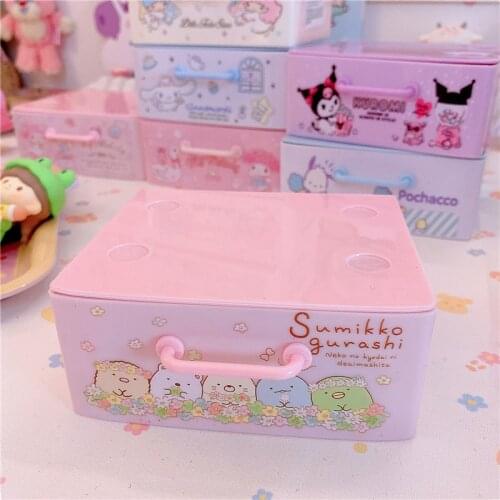 1PC New Sumikko Storage Cabinet Drawer Cosmetics Stationery Organizer Storage Box Figure Toys