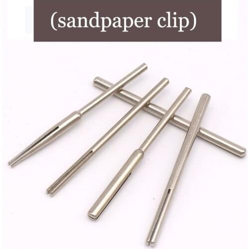 10Pc set 2.35/3mm Shank 50mm Sandpaper Clamp Split Mandrels Long Abrasive Holder Clip Rod Carved Point For Dremel Rotary Grinder