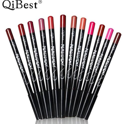12 Colors/Set Sexy Matte Lip Stick Lipliner Lip Liner Pencil Matt Nude Lipsliner Pen Set Beauty Makeup Tool Cosmetic