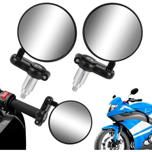 22mm Universal Rearview Side Mirror Handle Bar End Mounting Motorbike Accessories 2pcs Motorcycle Mirrors
