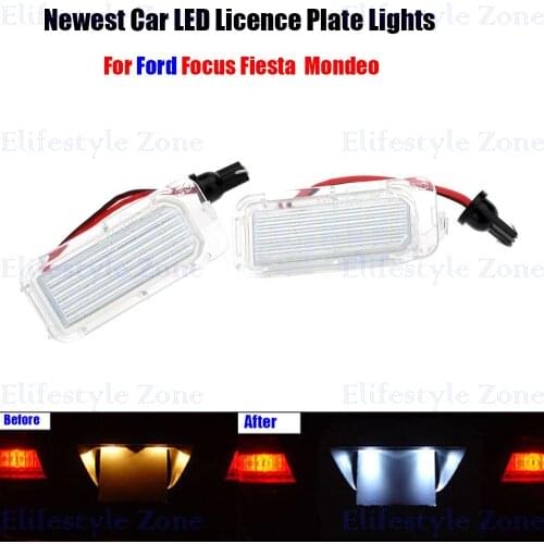 2 x LED Number License Plate Lamps OBC Error Free 18 LED For Ford Focus 5D Mondeo Fiesta