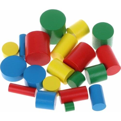 20pcs/set Montessori colorful Wooden Cylinders Educational Toys For Kids Children Early Teaching Gift