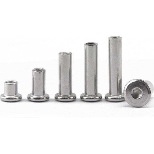 5pcs M4 nickel plated hexagon socket to lock connection clamp mother nail furniture combination butt nut