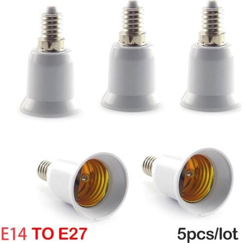 5PCS E14 to E27 Lamp Bulb Socket base Holder Converter 110v 220V Light Adapter Conversion Fireproof home room Lighting