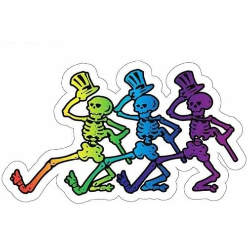 Car Stickers Decor Motorcycle Decals Dancing Skeletons Decorative Accessories Creative Sunscreen Waterproof PVC,13cm*8cm