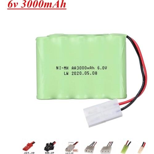 6V 3000mah AA NI-MH Battery for RC electric toys car trucks boats Spare parts nimh 6 v Battery SM/TAMIYA/JST/EL-2P plug