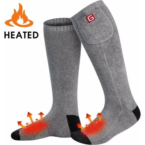 Free Shipping 3.7V Electric Sock Sport Heated Lithium Battery Gray Cold Winter For Man And Woman