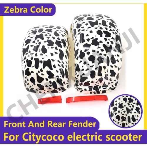 Zebra Color 10x6.00-5.5 10x6.00-6 Citycoco Fender Shell Flaps Front and Rear Fender Mudguards with Taillight Reminder