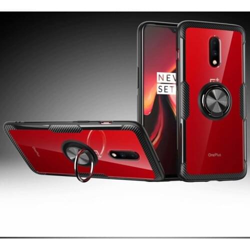 Case For Oneplus 6T 7 Cover for One plus 6T 7 case Transparent finger ring Stand Magnet Soft case For Oneplus 7 case
