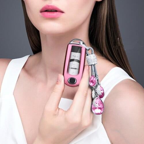 For Mazda 6 Axela Atenza CX-7 Artificial Crystal Pendant Full-Protective TPU Soft Folding Key Case Shell Key Holder Key Covers