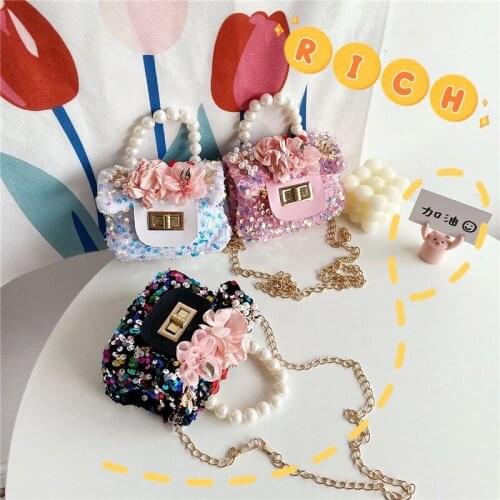 Childrens Mini Handbags Tote Cute Girls Princess Messenger Bag Little Girl Small Coin Wallet Pouch Kids Party Pearl Purse