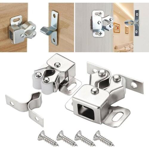 Home Double Ball Roller Catches Cupboard Cabinet Door Latch Locks Dressers Closet Hardware Accessories Door Clip Buckle Handle