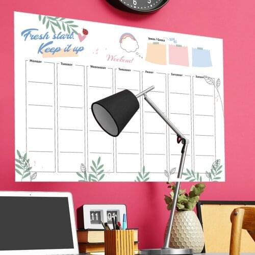 Creative Weekly Chart Wall Sticker Repeatable Erase A Week Grid Whiteboard Sticker Home Office Decor Kindergarten Show Decal