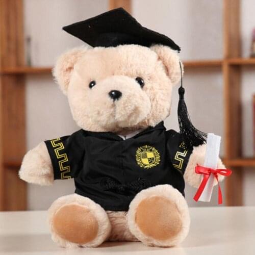 25cm Lovely Dr. Bear Plush Toy For Children Stuffed Soft Kawaii Teddy Bear Animal Dolls Graduation Gifts For Kids Girls Boy