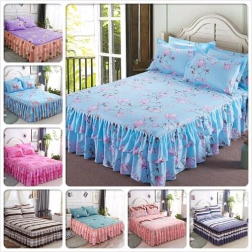Soft Cotton Bed Skirt Kid Princess Adult Bedskirt Single Twin Full Queen King Size Bed Cover Linen Bedspreads 150x200 180x200