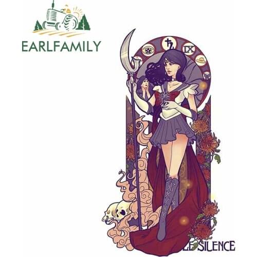 EARLFAMILY 13cm x 7.8cm for Silence Girl Anime Car Sticker Car Body Motorcycle Decal Creative Waterproof Sunscreen DIY Graphics