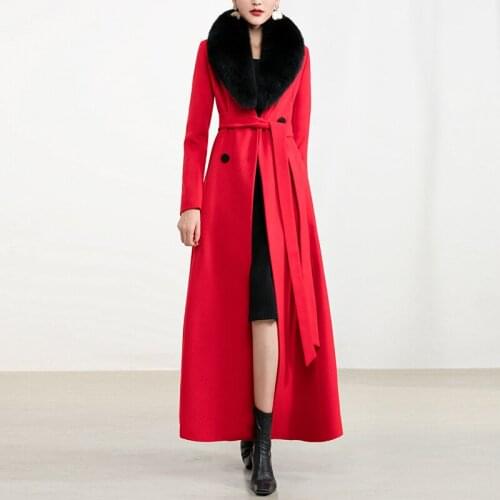 2020 new autumn / winter off season special price mid long versatile high-end woollen woollen fox coat