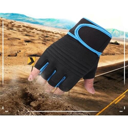 Men Women Fitness Half Finger Gloves Extended Wristbands Training Weightlifting Breathable Sports Skidproof Cycling Gloves