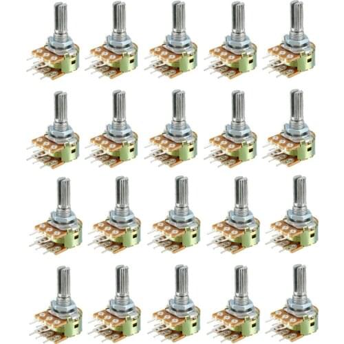 Uxcell WH148 10K Ohm Variable Resistors Dual Turn Rotary Carbon Film Taper Potentiometer 20pcs