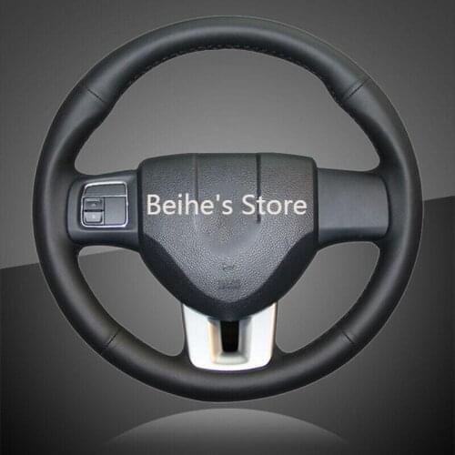 Car Hand Stitched Auto Braid On The Steering Wheel Cover for FIAT Viaggio 2015