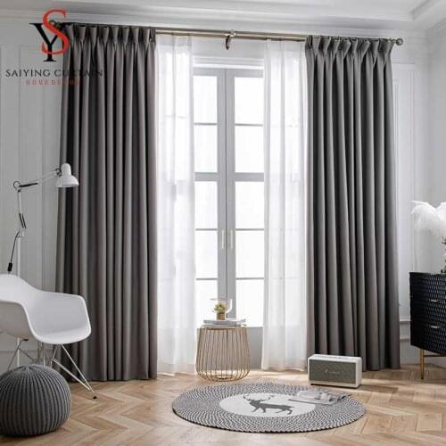 Saiying Modern Blackout Curtains For Living Room Line Texture Window Curtains For Bedroom The Kitchen Drapes Blinds Shading 90
