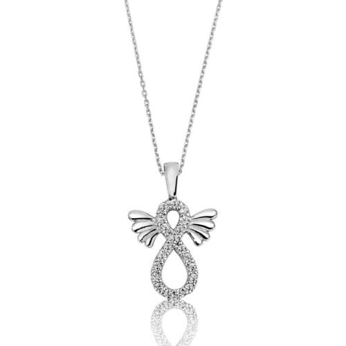 Tevuli 925 Sterling Silver Wing Infinity Ladies Necklace