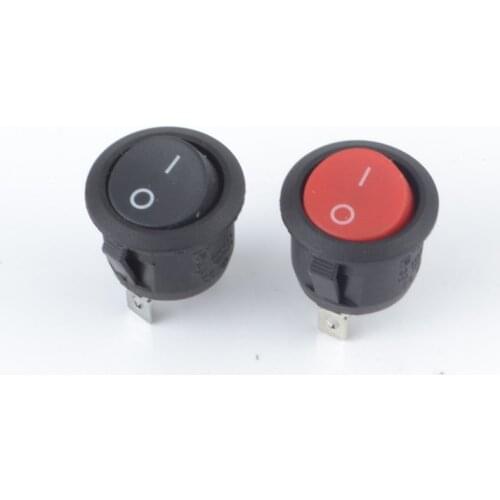 1pcs Red Black ON/OFF Round Rocker Toggle Switch 6A/250VAC 10A 125VAC Plastic Push Button Switch 3PIN 22mm diameter