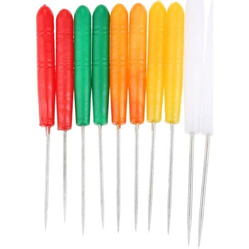 10Pcs 120mm Sewing Awls Plastic Handle Metal Dig Holes Leather Hole Punching Playing Eye Or Rivets Sewing Accessory Tools