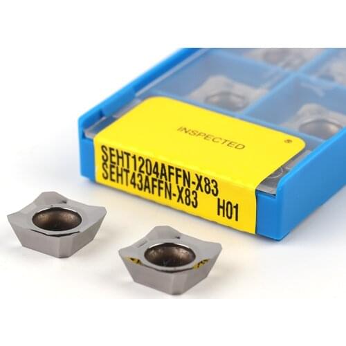 10pcs SEHT1204 AFFN X83 H01 SEKT1204 Carbide insert Aluminum Face Milling Cutter Tools original Blade Lathe Cutter Turning Tool