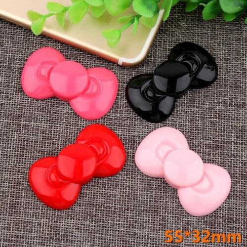 30pcs/Lot Bow Tie Resin Flatback Cabochons Cute Bowknot Flat Back DIY Hairclip Center Cell Phone Home Decoration Embellishment