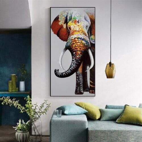 Abstract animals Canvas Painting Wall Art Posters And Prints Wall Art Colorful Elephant Picture for Kids Room Home Quadros Decor