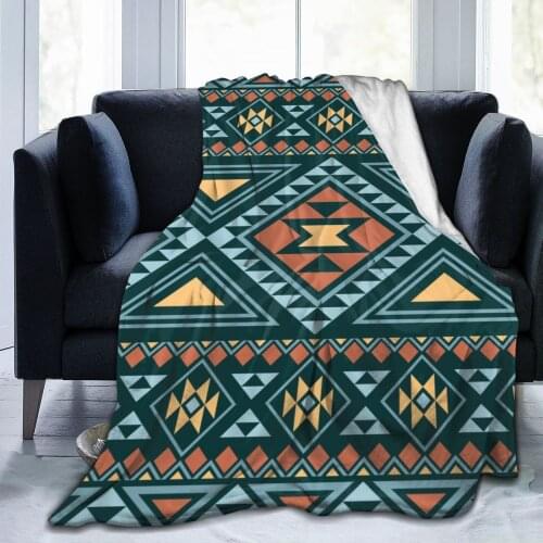 Abstract Geometric Mosaic Vintage Ethnic Seamless Super Soft Fleece Throw Blanket For Couch Bed Dropship Blankets Dropship Throw