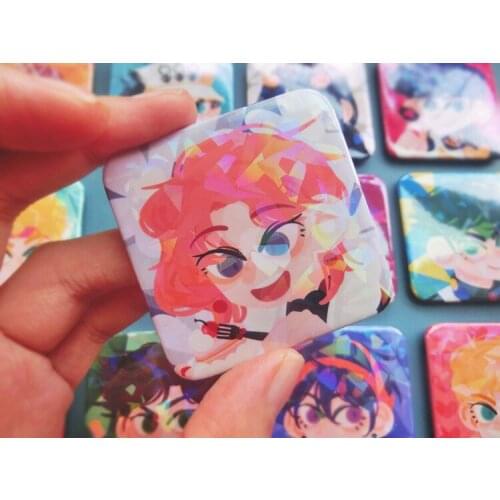 Anime JoJos Bizarre Adventure Kakyouin Noriaki Cosplay Laser badge Button Brooch Pins Collection Clothings Itabag Decor Gifts A