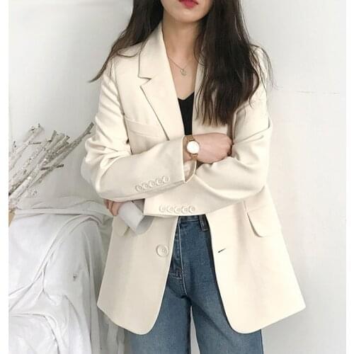 White Casual Blazer Jacket Women 2020 Autumn Office Lady Black Blazers Female Work Suit Coat Ladies Slim Outerwear