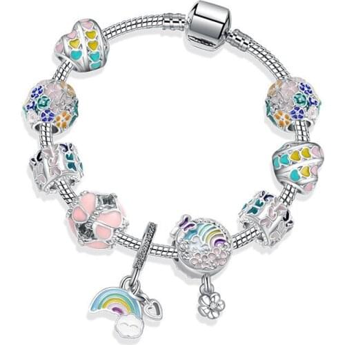Pan Family Bracelet Sky Love Wreath Rainbow Pendant Bracelet Birthday Gift Gift Ms. Alloy Bracelet
