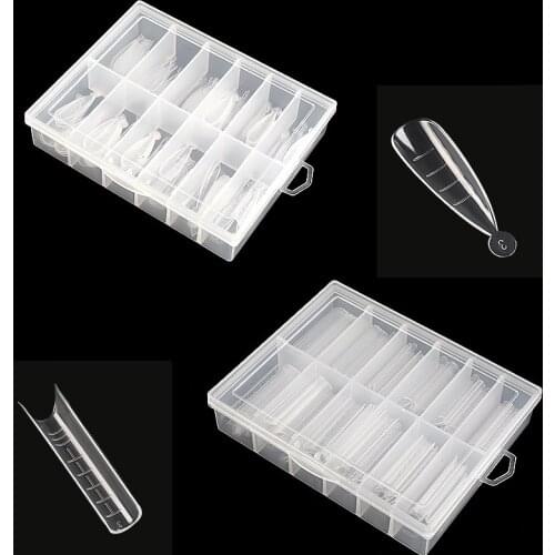 CHNRMJL 120Pcs/box Nail Gel Extension Builder False Nail Tips DIY UV Gel French Acrylic Scale Dual Form Mold DI Nails Art Tools