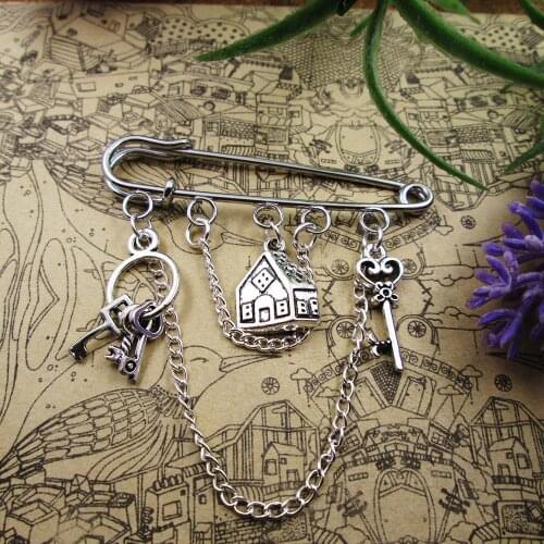 Home Lovers Brooch Housewarming charm Pin Moving House Gift Safety Pin Brooch Gift for new homeowners brooch