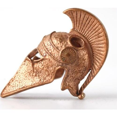 EDC Tools Brass Spartan Helmet Lanyard Bead Paracord Knife Beads Copper Knife Keychain Tool DIY Pendant