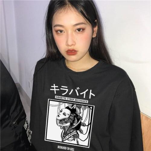 DESIGNED TO KILL Letter Printing Machine Girlfriend Casual Harajuku Large Size Loose Short Sleeve punk ins Summer Vintage Tees