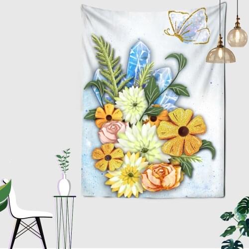 INS Butterfly Flower Tapestry Wall Hanging Flower Bohemian Tapestries Colorful Psychedelic Home Decor